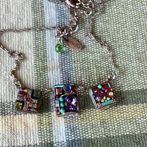 Firefly multi colored crystal necklace
